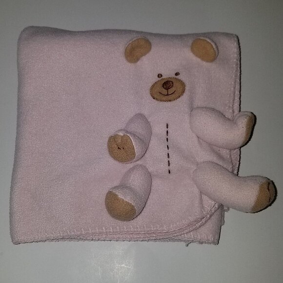 TY Pink Teddy Bear Baby Blanket Lovey 3D Plush Snoozie 2004 (wash wear as is) - Picture 1 of 9